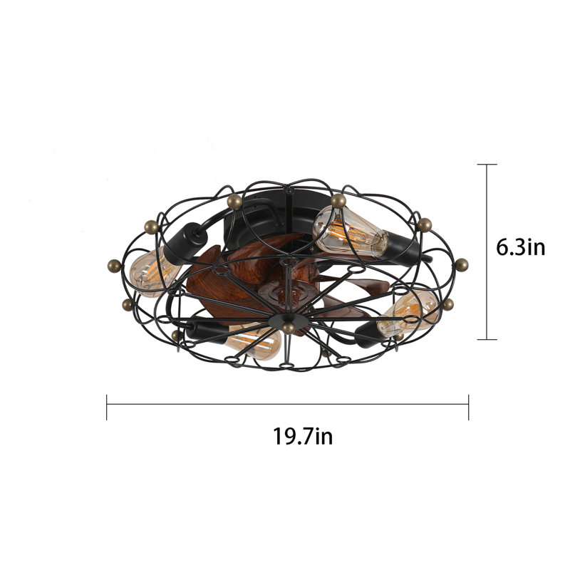 Ventilateur de plafond à profil bas avec télécommande et lumières, Blanc