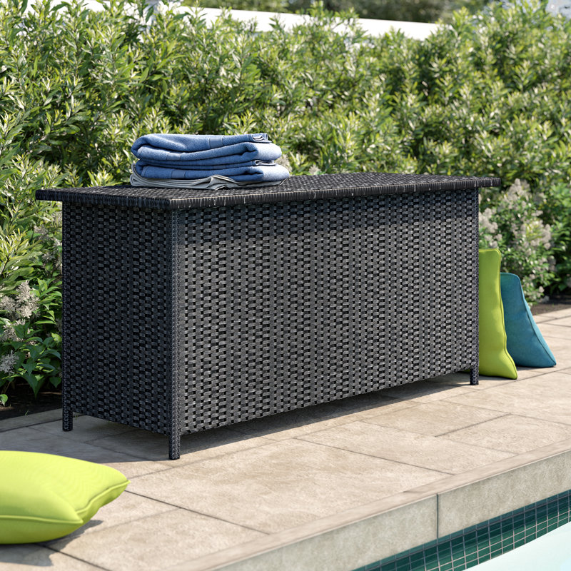 Sol 72 Outdoor™ Dorian 53.2'' W 134 Gallons Water Resistant Wicker Deck Box, Brown Multi