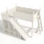 Lit mezzanine simple en bois massif avec rangement, garde-robe, glissade et échelle détachables, beige-1344148531-1344148542