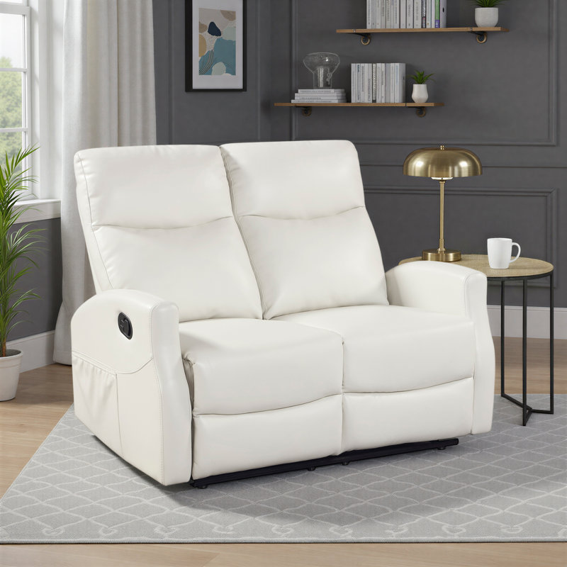 Causeuse inclinable manuelle moderne et contemporaine en similicuir de 50,5 po Dobroyd, 39.5'' H x 50.5'' W x 39'' D
