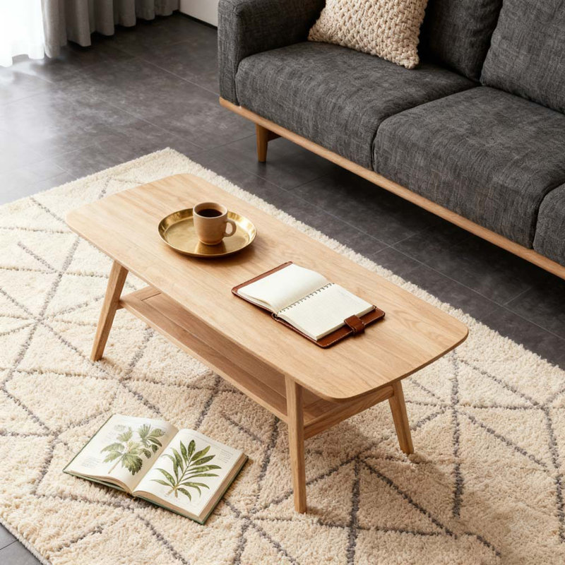 Tables en bois massif, H 17,32 po x L 39,37 po x l 19,69 po, Chêne