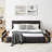 Queen Size Upholstered Bed ,Comfortable Upholstered Bed Frame, Chenille Fabric, With Headboard And Solid Bed Frame. With Drawer For Storage(88.5''*68.5''*31'')-1978771193