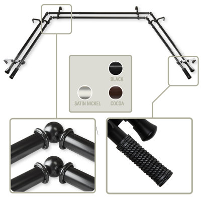 Alleyvale Steel Adjustable 6 Sided Curtain Rod