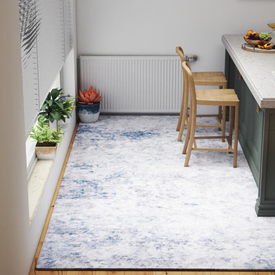 Tapis décoratif lavable à motif abstrait pour tapis doux