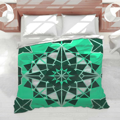 Green Kaleidoscope Pattern Comforter