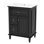 Meuble-lavabo 24 po avec lavabo, meuble-lavabo avec un tiroir rabattable et deux tiroirs, tablette réglable, bois massif et panneau de fibres à densité moyenne, noir