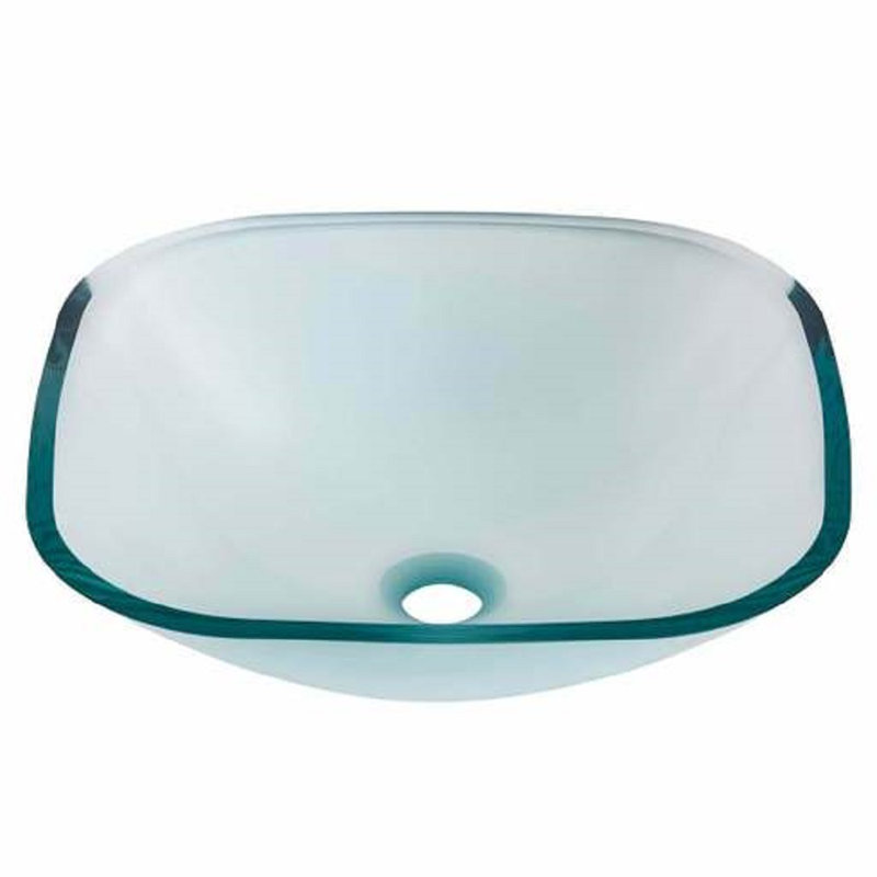Lavabo de salle de bain vasque carré en verre transparent