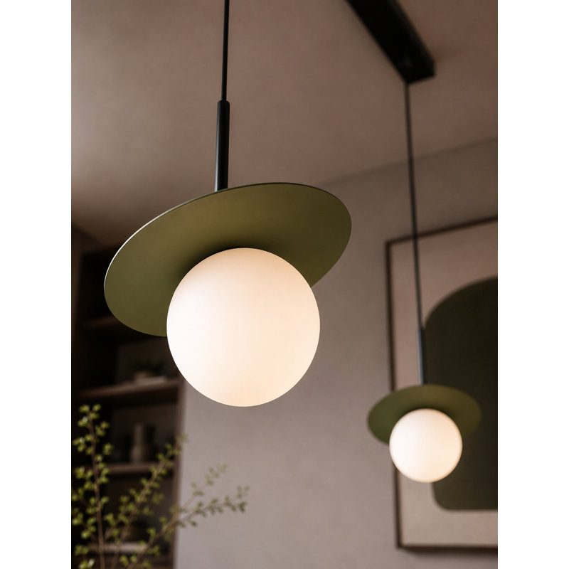 - Light Pendant, 120cm H x 55cm W, Black/Khaki