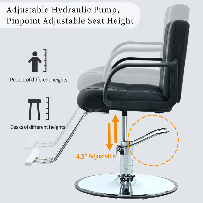Chaise pivotante inclinable avec pied réglable et hydraulique