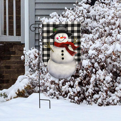 Drapeau de jardin «Happy Snowman»