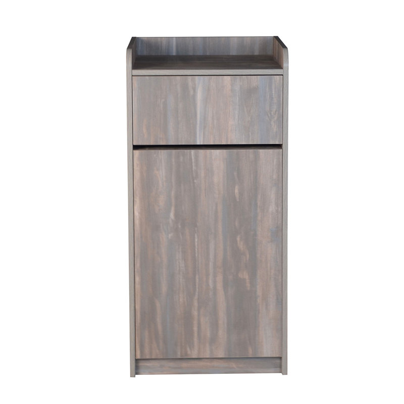 Receptacle Manufactured Wood Swing Top Tilt Out Trash Can - 35 Gallons, Antique Wash