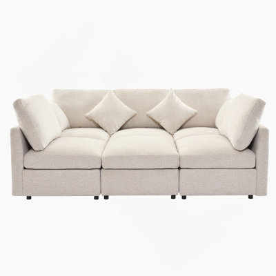 Multifunctional Modular Sectional Sofa With Movable Ottoman And USB Ports, Ideal For Flexible Living Room Arrangements And Comfortable Relaxation