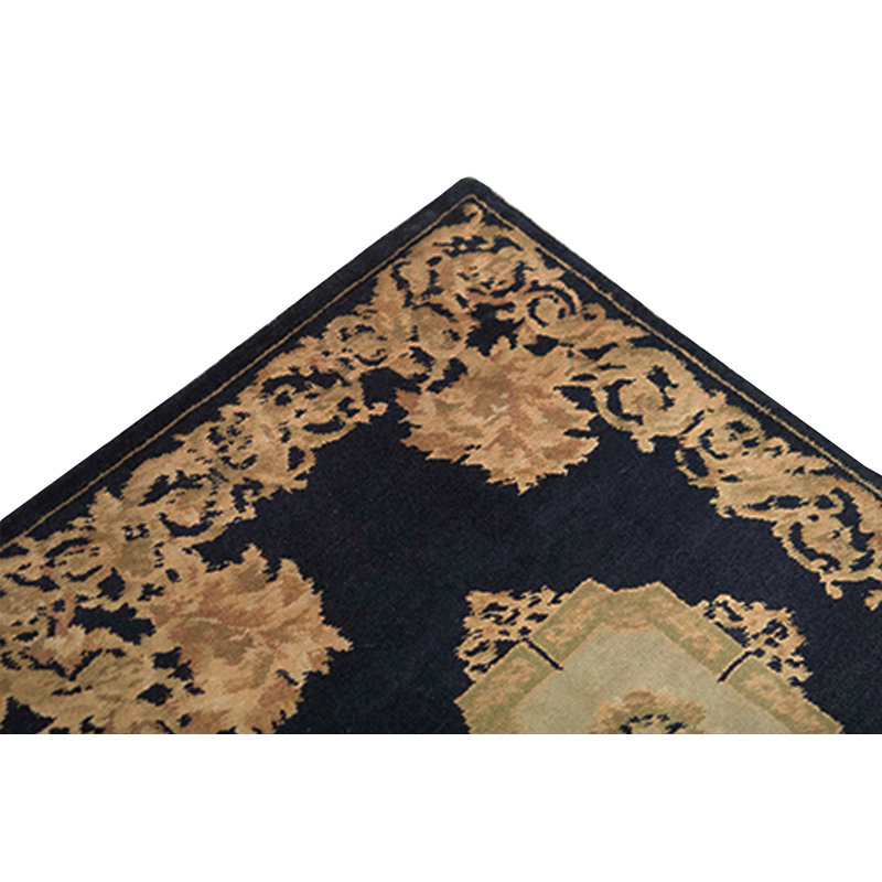 Hand-Knotted High-Quality Black Area Rug