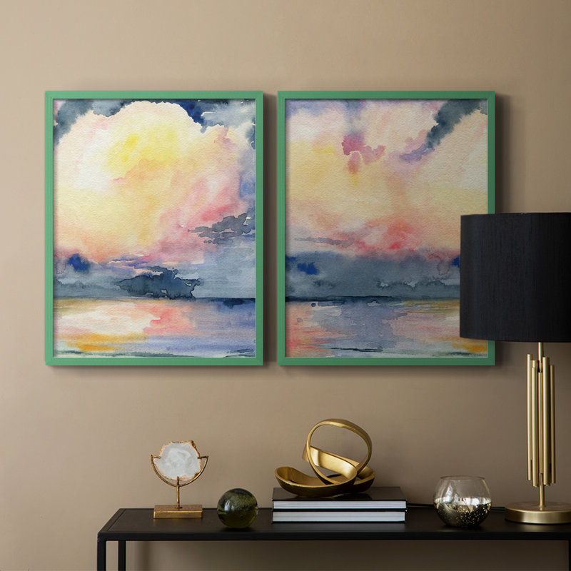 Reproduction encadrée Prism Seascape I-Premium - prête à être accrochée - aucun clou requis - aucun clou requis, Gris