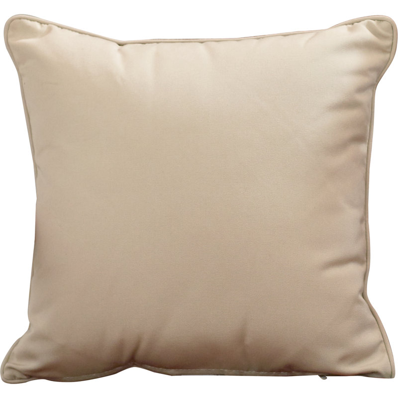 Sunbrella® Reversible Throw Pillow, Antique Beige Sunbrella® Canvas, 18" H x 18" W