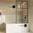 Virage 34 X 58 Framed Fixed 3/8 In. (10Mm) Clear Tempered Glass Tub Door With Black Matte Frame