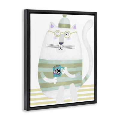 Cadre flottant Chat avec vache, design par Carla Daly