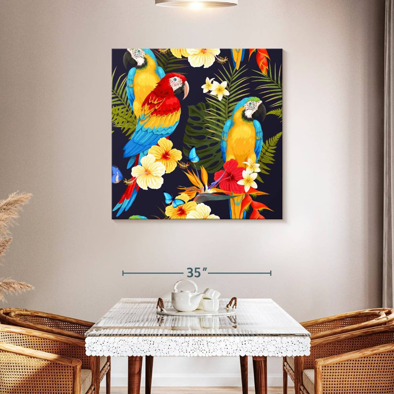 Brampt Macaw Trio, 39" H x 39" W