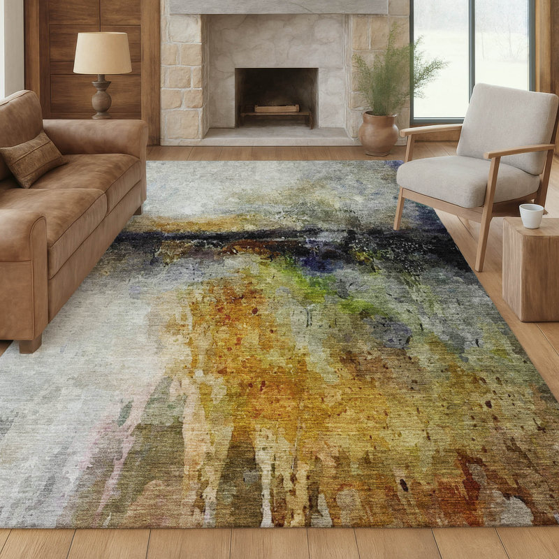 Machine Washable Indoor/Outdoor Chantille ACN2739 Modern Rug, 10' x 14', Copper