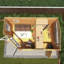 16ft x 10ft Corner Lodge Plus Log Cabin With Side Shed UPVC Windows & Doors (44mm)-105863331