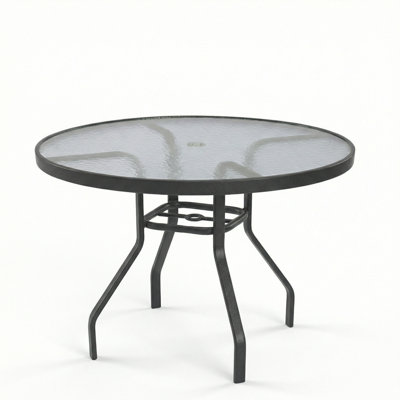 Glass 42" Round Dining Table