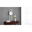 Mirrored Wall Clock with Crushed Diamond Inlay & Decorative Pendulum – 80cm Glam Design