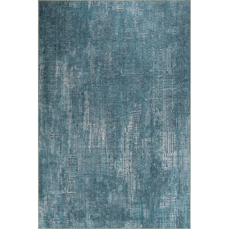 Premium Blue Area Rug, 2.5 x 5.0 Feet | 100% Polyester, 1850 g/m² | Soft 0.16 in Pile Height, Recycled Poly Cotton Underside | Ideal for Living Room, Bedroom, & Home Décor | Durable & Easy to Maintain