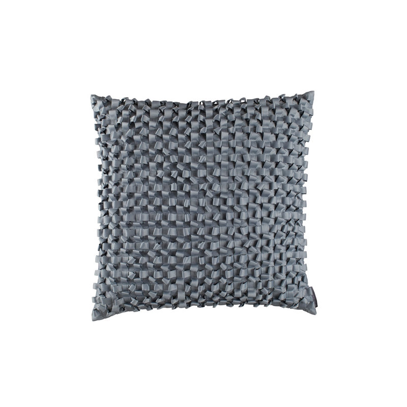 Ribbon Silk Square Pillow Cover & Insert, Blue