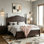 Base de lit plateforme en bois pour grand lit