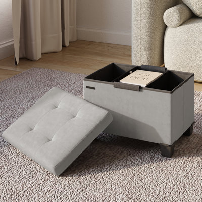 Nestl Vérrant Velvet Storage Ottoman Bench with Removable Legs and Hidden Storage