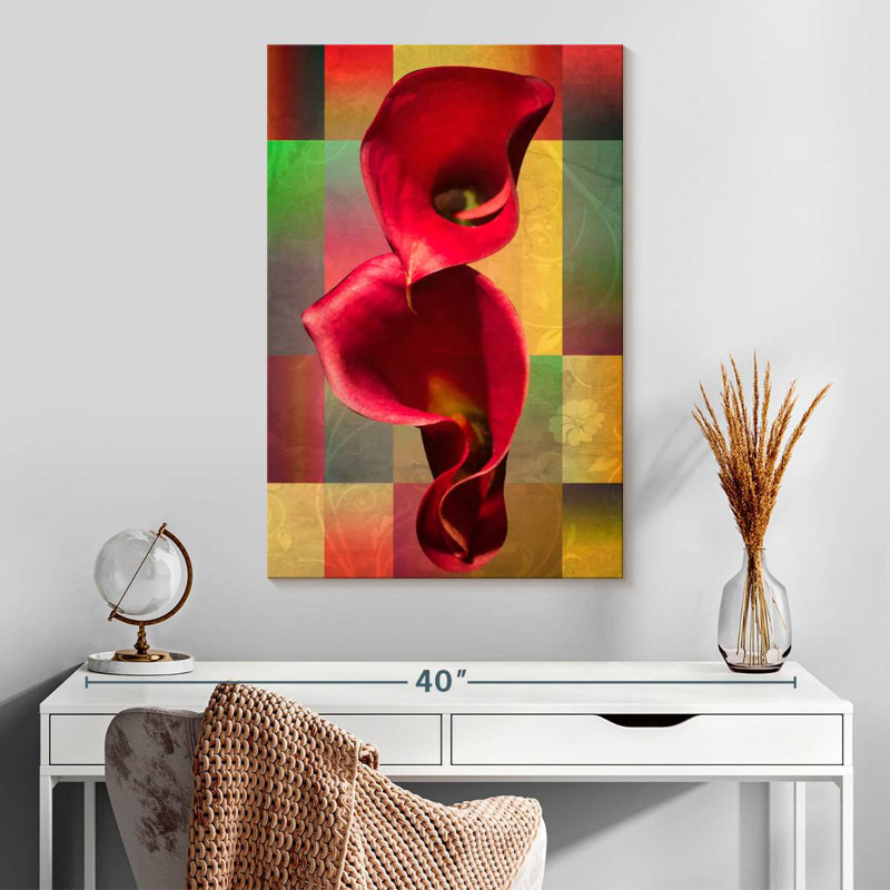 Harnek lys Calla rouges, H 30 po x l 20 po