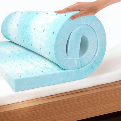 Memory Foam Mattress Topper, Cooling Gel Foam Mattress Medium Firm For Pressure Relief, Ventilated Design Bed Topper