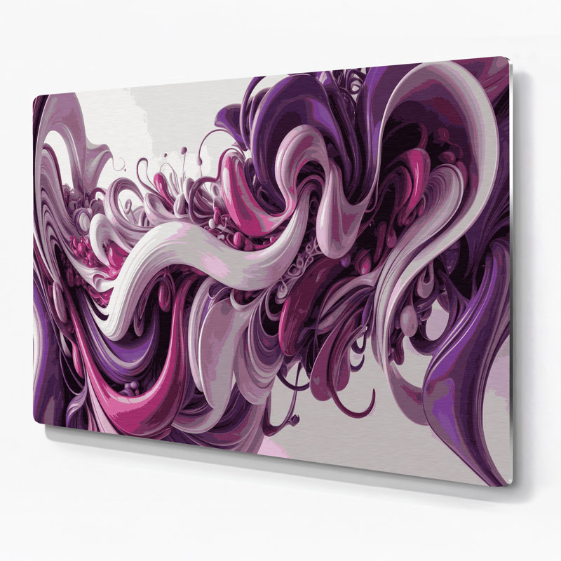 «Biomorphic Abstraction 49», art mural en métal mauve, H 11 po x l 14 po