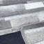 Tapis géométrique moderne en peau de vache gris et beige-24597984