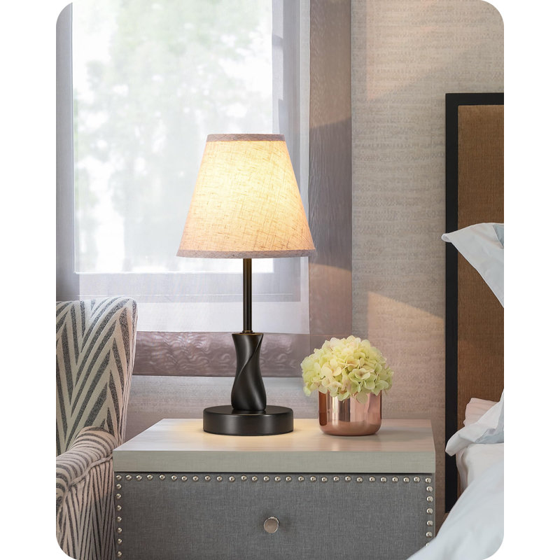 Metal Table Lamp, Beige