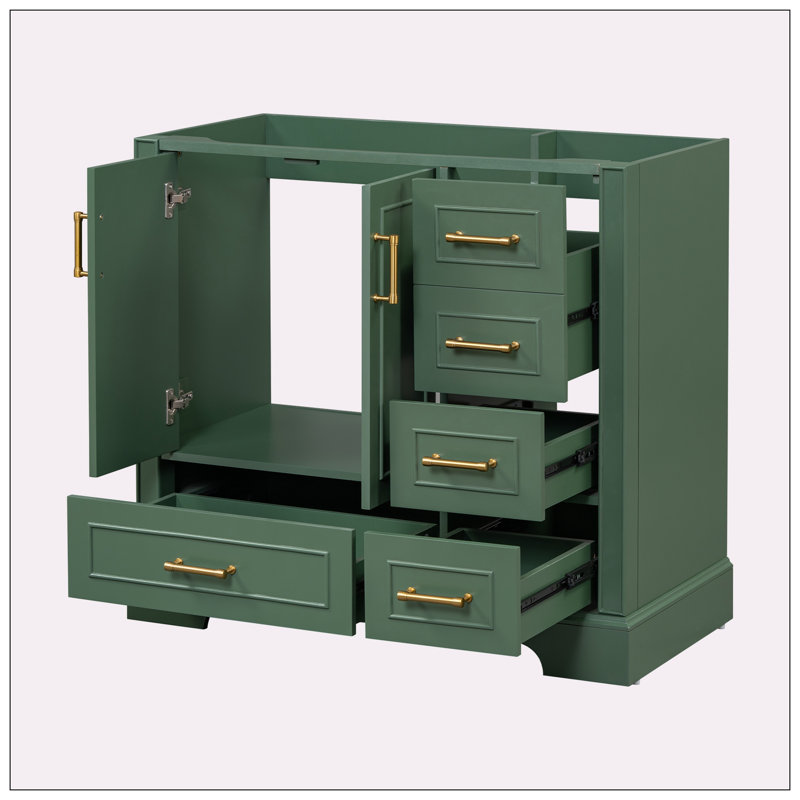 35.40'' Single Bathroom Vanity Base Only, Green