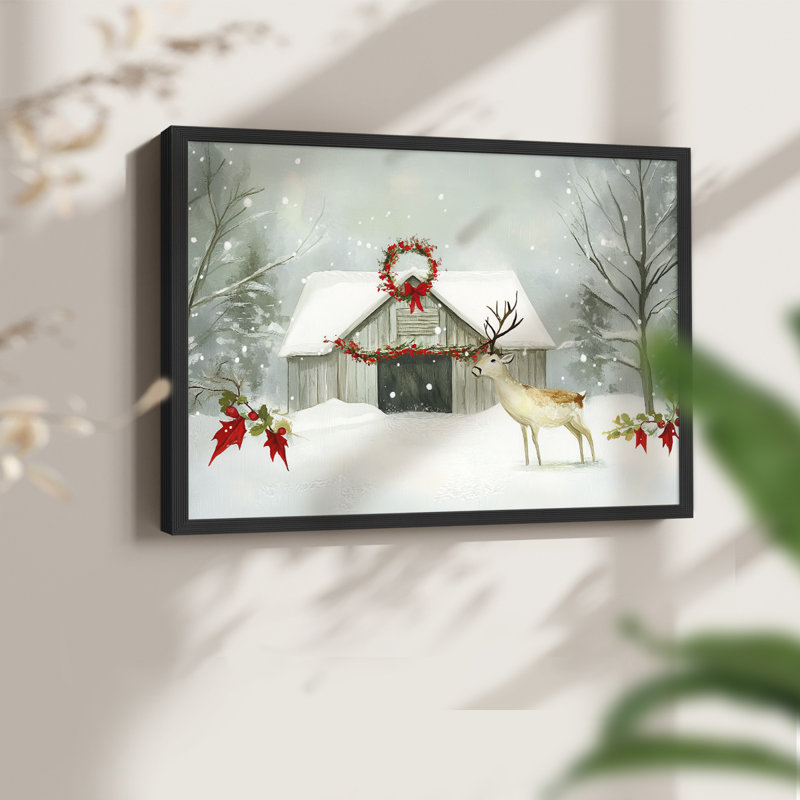 Chirstmas Art-CDLV - Reproduction encadrée - Restickable, Noir, noir, noir, noir, H 16 po x l 20 po