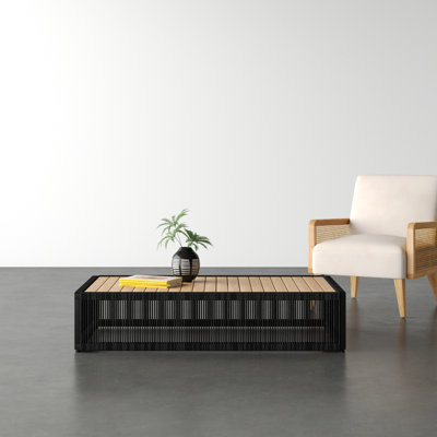 Table basse Fifer en teck / noir