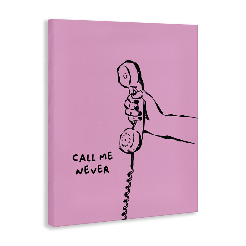  "Call Me Never", art mural sur toile par House of Lulu, H 48 po x l 36 po