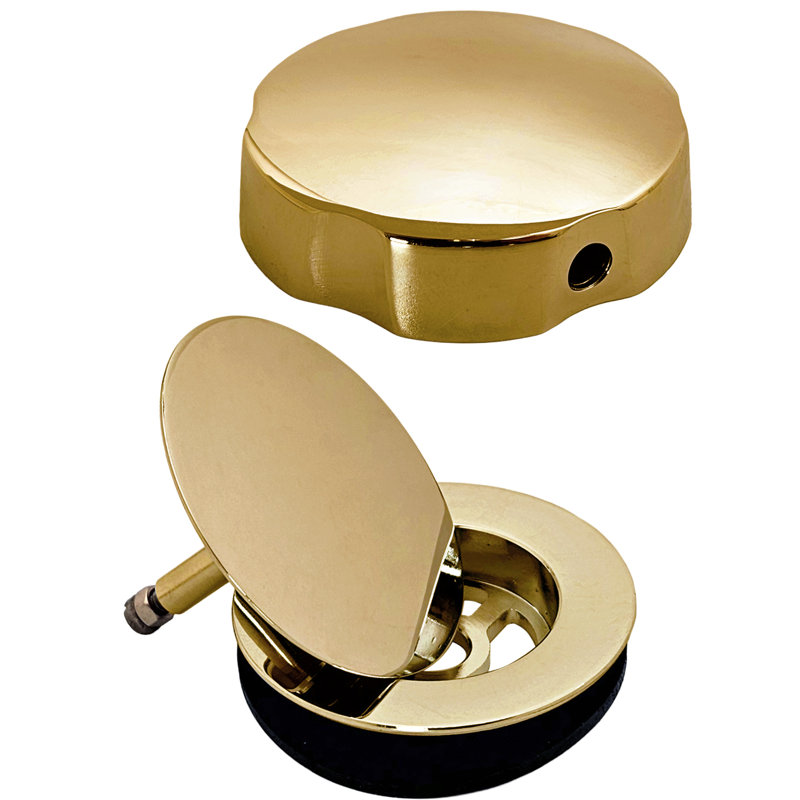 Garniture de drain de baignoire escamotable 27 "avec trop-plein rotatif et raccords en ABS Sch. 40, Laiton poli