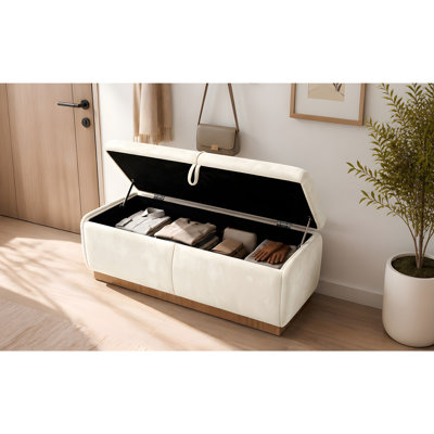 Velvet Upholstered Storage Bench