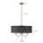 Modern Luxury 4-Light Black Lace Drum Crystal Chandelier with Adjustable Gold Chain