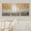 Birch Tree " Autumn Whisper Golden Aspens Seasonal Forest Landscape Illustration Rustic Artwork Ultra " 3 - Pieces
