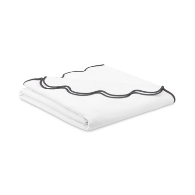 Honeycomb Pique Scalloped Coverlet