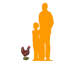 Statue de poulet rouge grandeur nature