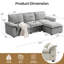 Canapé modulaire en L de 103 po à 4 places avec canapé capitonné en forme de L et canapé-lit 103 po Chenille-1130273284