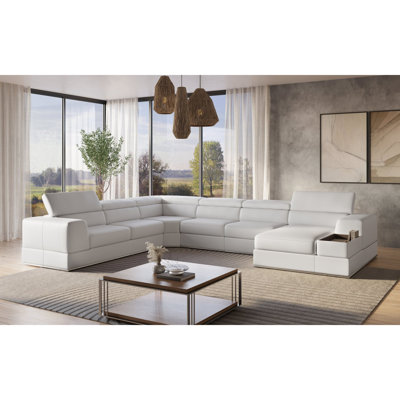 Pella White Right Arm Facing (RAF) Sectional