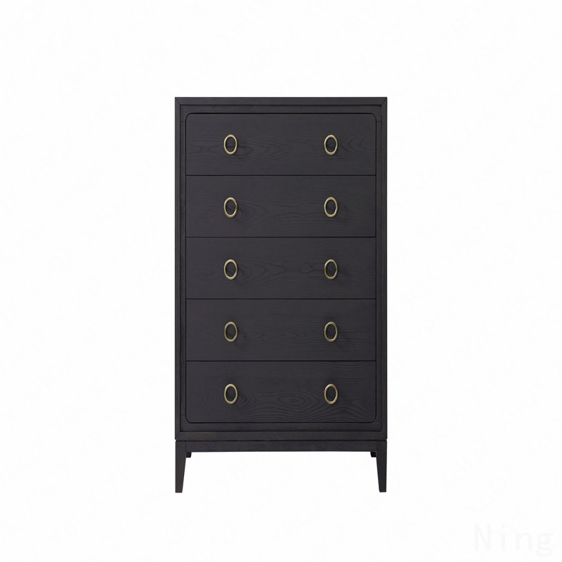 Commode 5 tiroirs au fini poivre