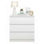 Table de chevet blanche à 3 tiroirs - table de chevet pour petit espace, ensemble anti-basculement blanc