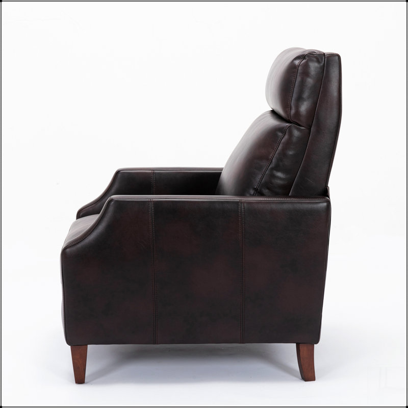 Biscoe Push Back Recliner - Burnished Brown, Manual - Push Back, Brown Faux Leather